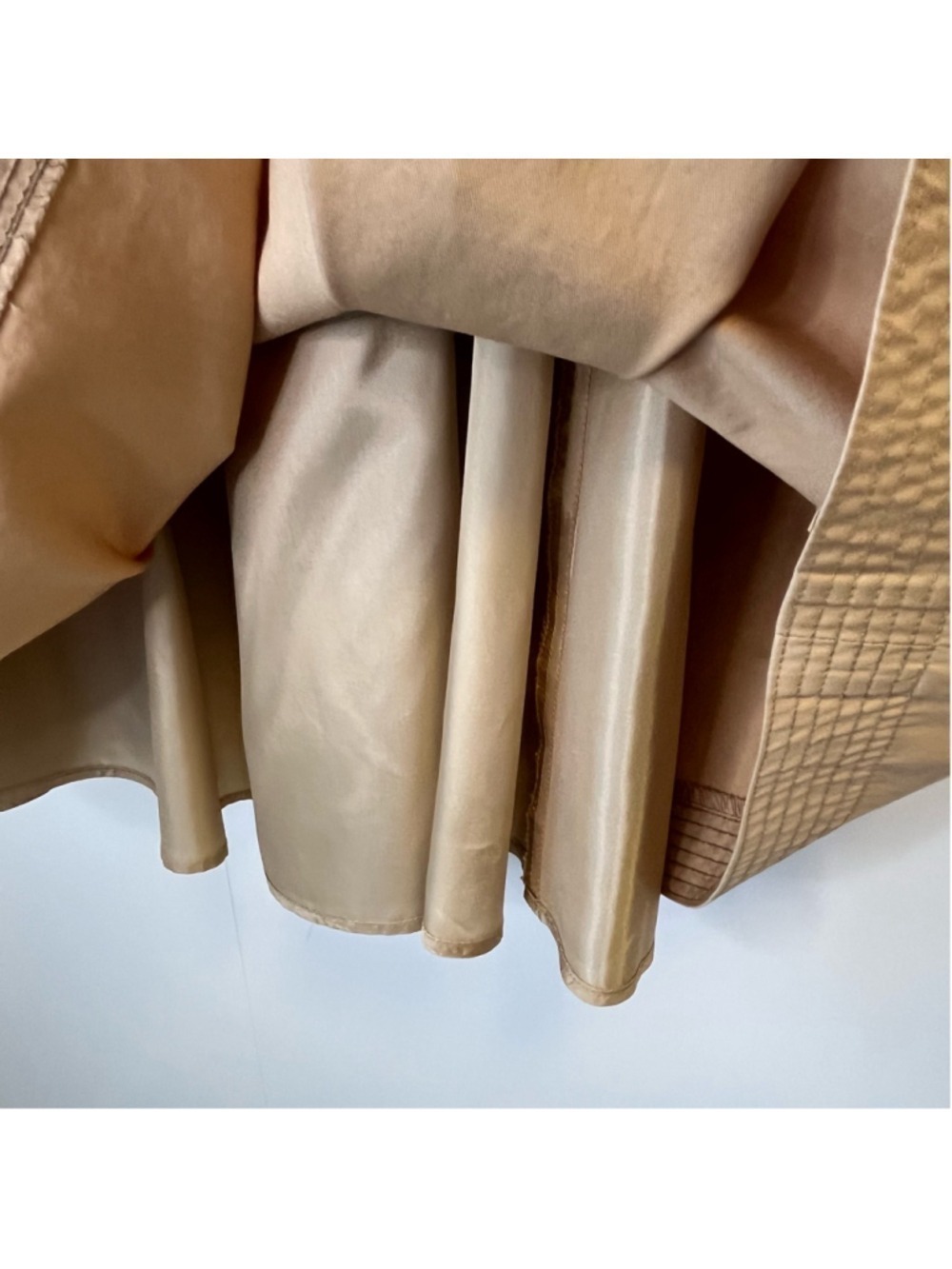 Vintage 1980s Barry Bricken Tan Khaki A-Line Midi Circle Skirt XS fits 26” waist - Picture 12 of 13